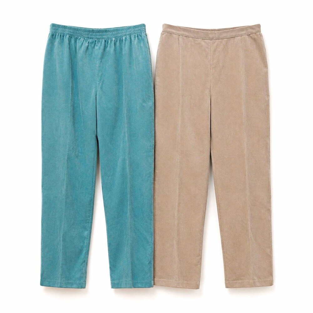 Alfred Dunner Womens Plus Classic Fit Corduroy Pull-On Pants 22W